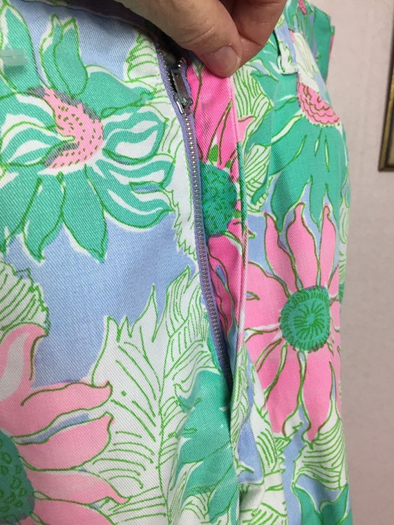 Vintage Lily Pulitzer Floral Jeans , 70s Lily Pul… - image 8