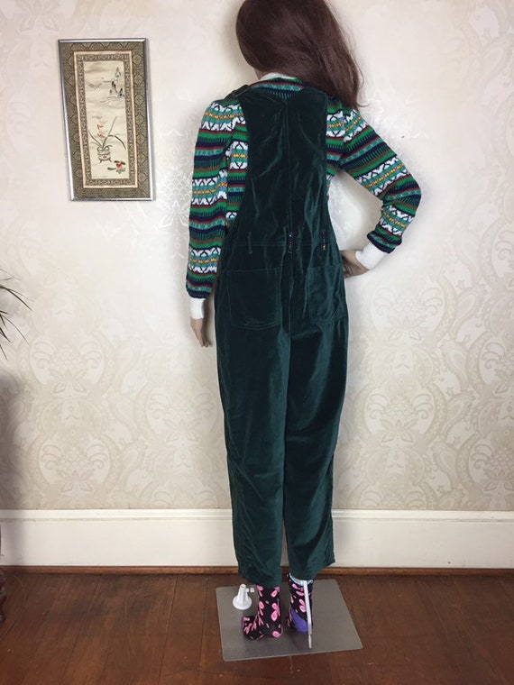 Vintage 90s Overalls , Green bib overalls, Sm , s… - image 7