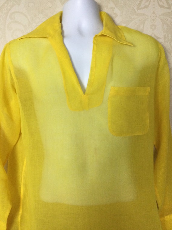 Groovy Mod Shirt , Golden Yellow beach Bum Top, p… - image 2