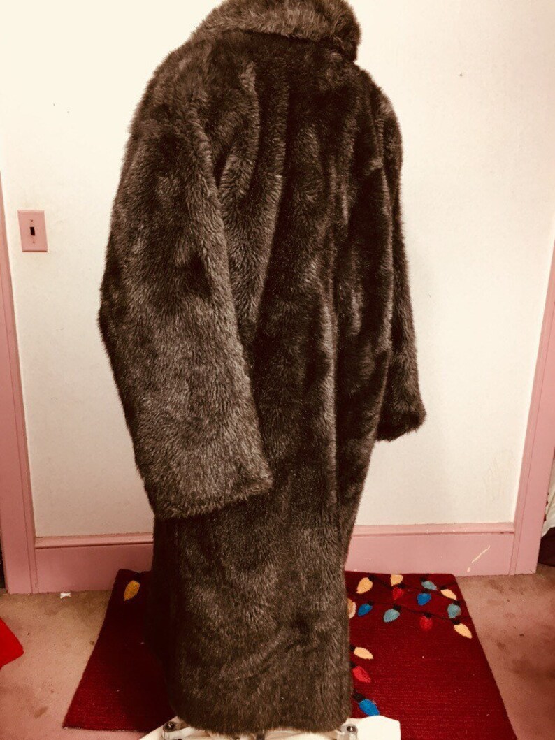 Long faux Fur coat faux Mink Almost Famous Long Winter plush vegan fur Vintage Mink Faux Fur Coat sale
