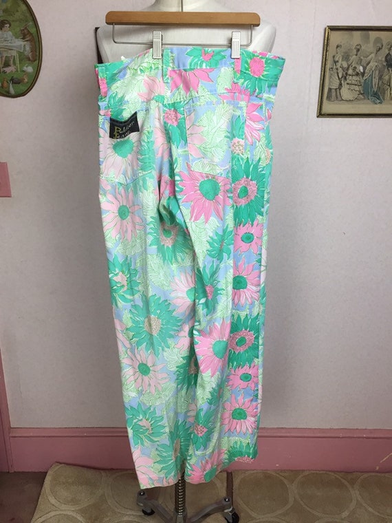 Vintage Lily Pulitzer Floral Jeans , 70s Lily Pul… - image 6