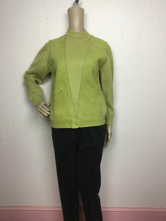 60s Suede Sweater,vintage 1960s sweater, rare sued