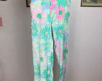 Vintage Lily Pulitzer Floral Jeans , 70s Lily Pulitzer Pants  Waist 28