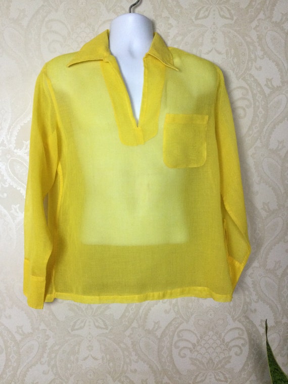 Groovy Mod Shirt , Golden Yellow beach Bum Top, p… - image 6
