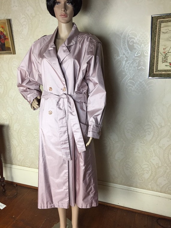 Vintage Metallic Lavender  Trench Coat , Purple I… - image 9