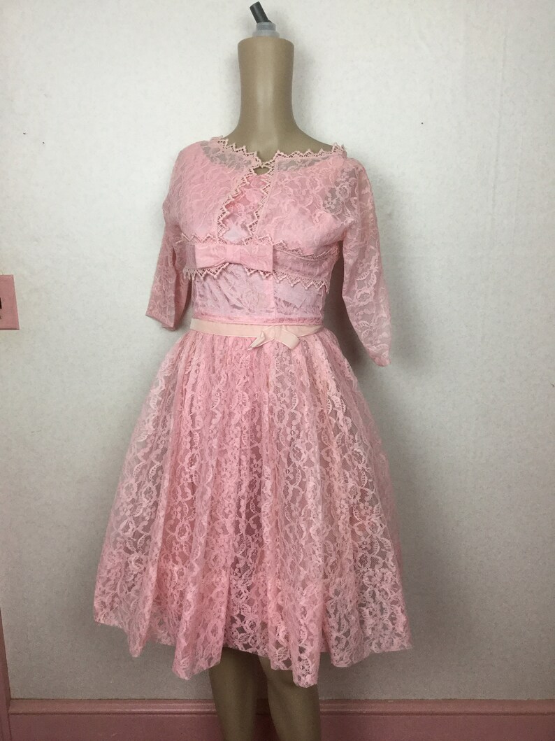 pink lace dress and jacket