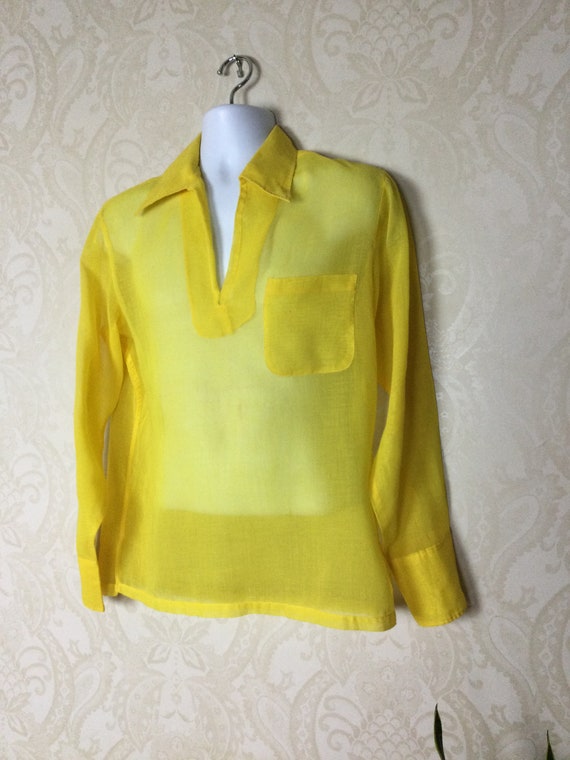 Groovy Mod Shirt , Golden Yellow beach Bum Top, p… - image 5