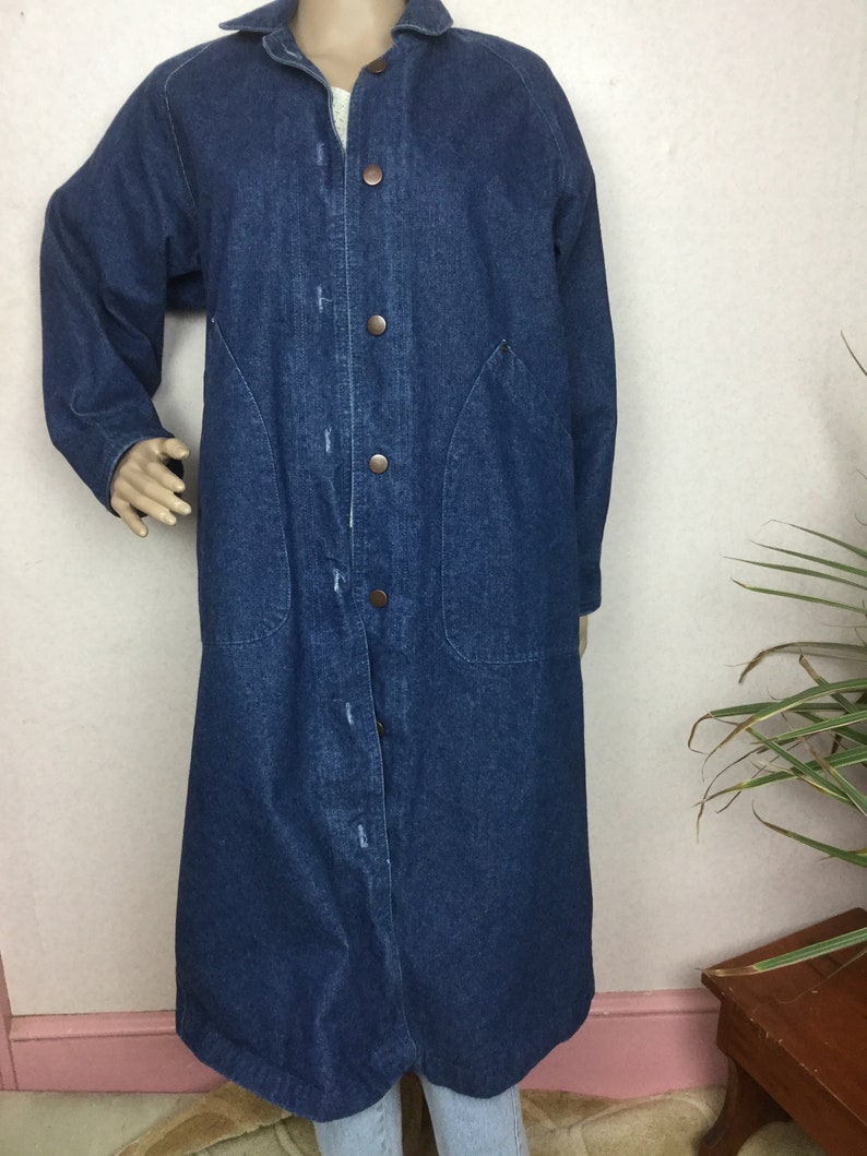 maxi denim coat