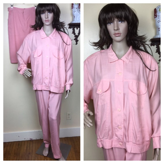 80s Jacket & Pant Suit , Saks Fifth Avenue Pink S