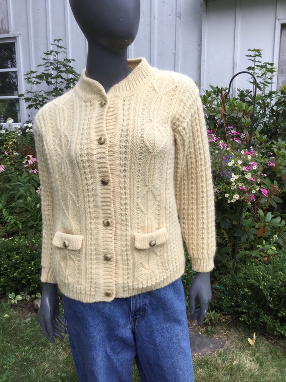 Vintage Irish Wool  Irish Fishermens Sweater Chun… - image 1