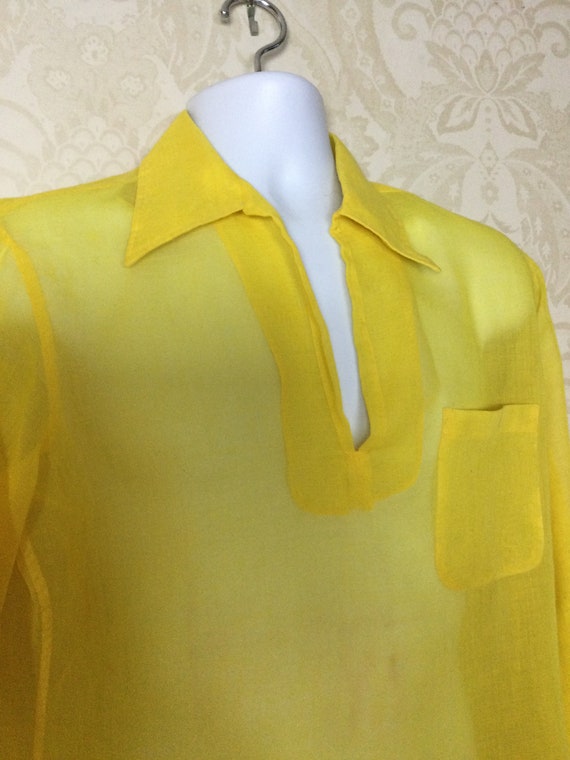Groovy Mod Shirt , Golden Yellow beach Bum Top, p… - image 9