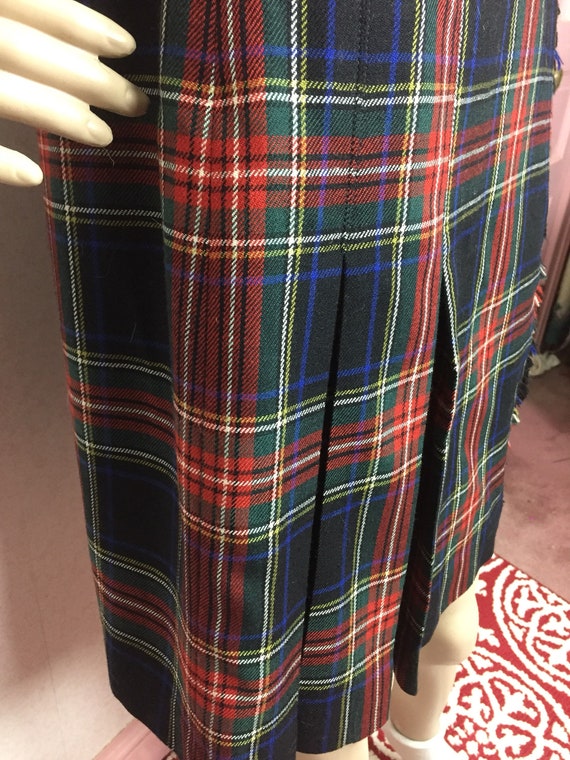 90s Red and Black plaid Mini wrap skirt sm w26 sm… - image 5