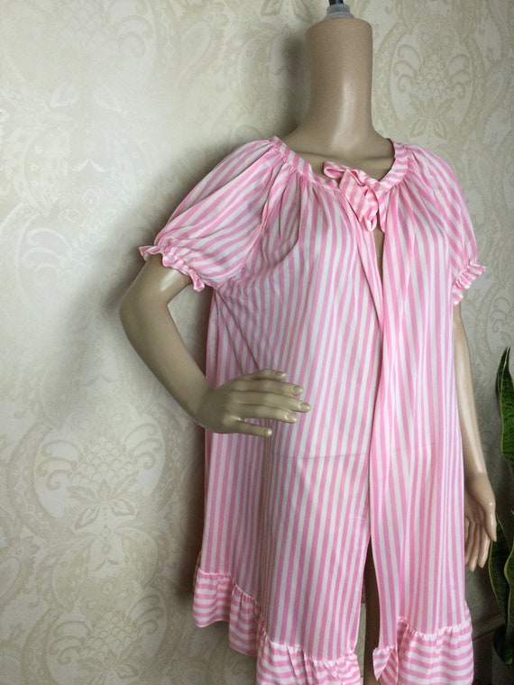 Vintage 60s  Mod Hot Pink Robe , Sheer Hot Pink  s