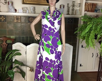 Vintage Malia  Hawaiian dress, 1970s tikki   Luau medium