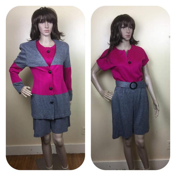 vintage 80s matching Romper & Jacket , 1980s Color