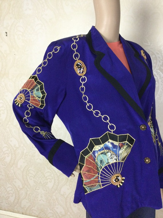 Y2K Appliqué Blazer , Os Purple - image 2