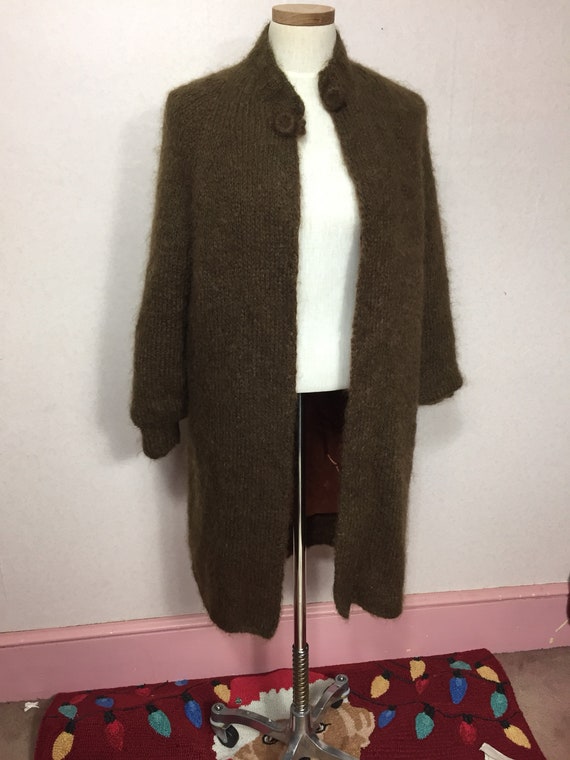 Vtge 80s Brown Mohair Coat Mohair cardigan Mohair