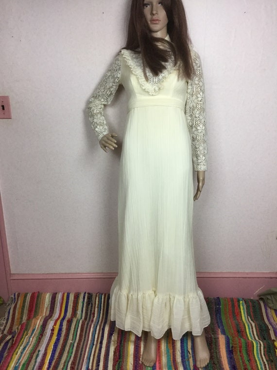 70s Lace MAXI dress, xsm - image 7