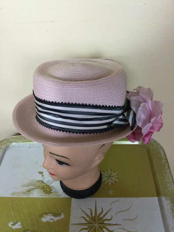 Vintage Rare 50s  Pink Hat ,Frank Olive New York … - image 9