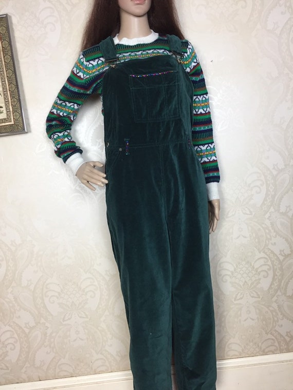 Vintage 90s Overalls , Green bib overalls, Sm , s… - image 1
