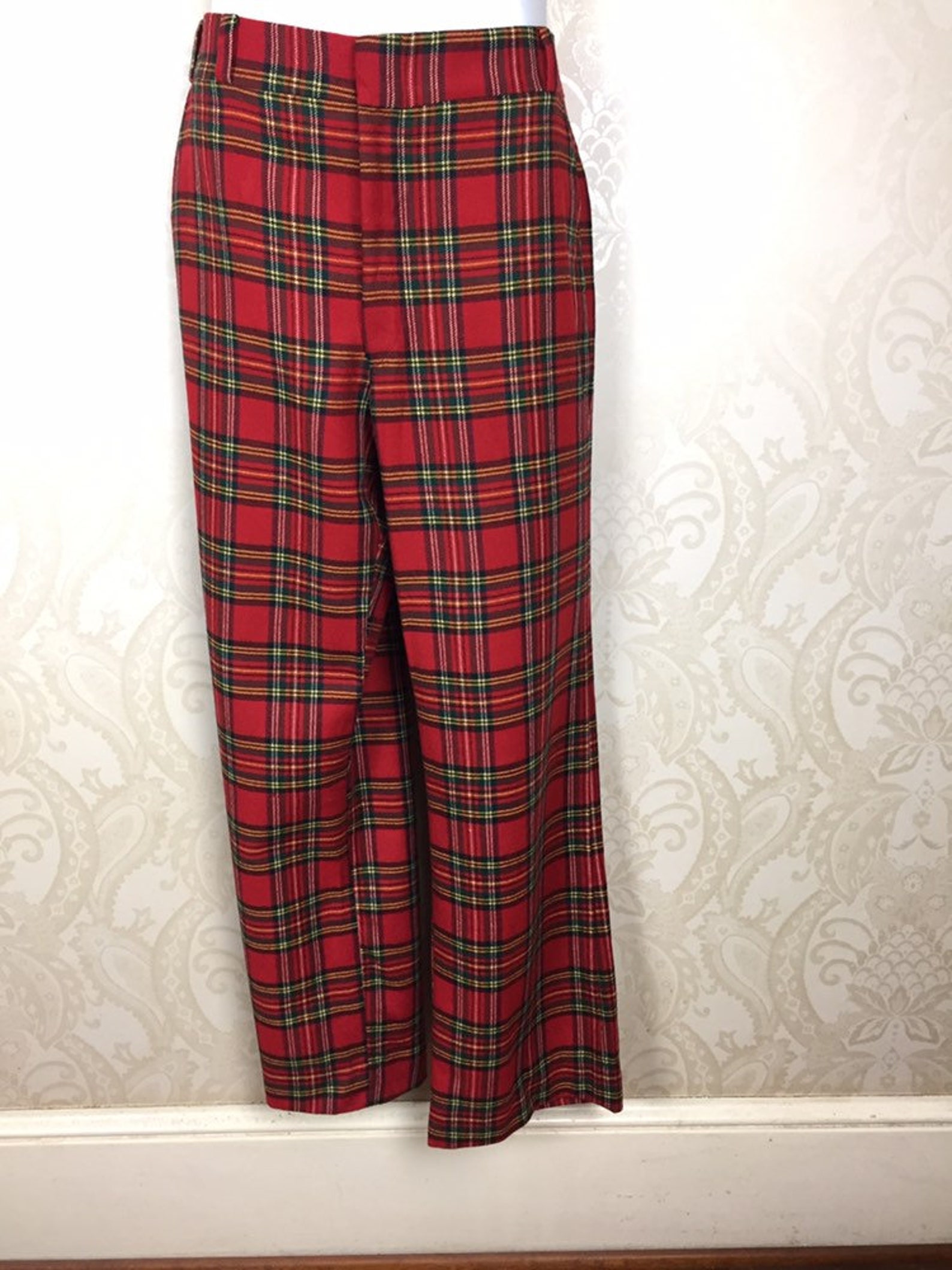 red plaid bell bottoms