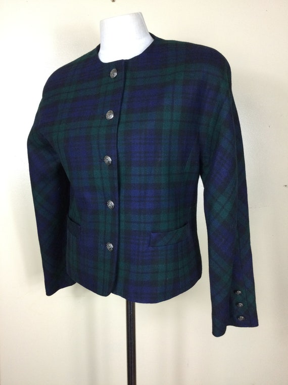 Pendleton, Vintage Pendleton Jacket Green Watch Plaid , M wool