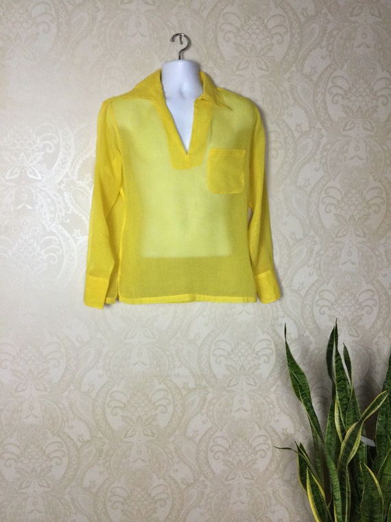 Groovy Mod Shirt , Golden Yellow beach Bum Top, p… - image 10