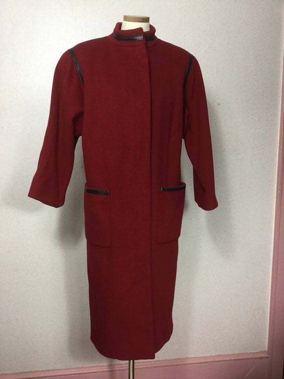 Trigere Red wool Winter Coat,Pauline Trigere lon