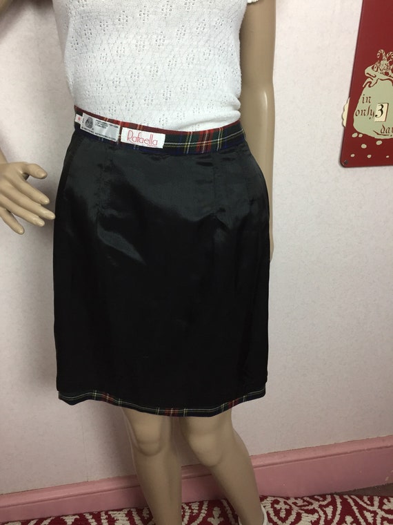 90s Red and Black plaid Mini wrap skirt sm w26 sm… - image 8