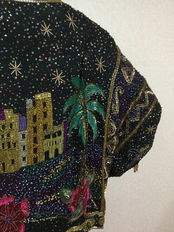 Vintage ,  80s Beaded Sparkly glam Holiday Party … - image 3