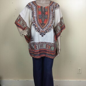 Vintage 1970's Angel Sleeve Dashiki in Vibrant Yellow/purple