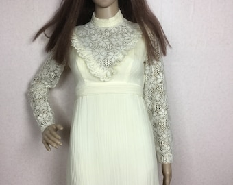 70s Lace MAXI dress, xsm
