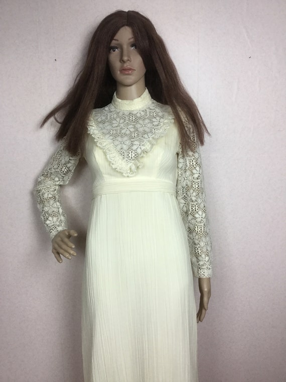 70s Lace MAXI dress, xsm - image 1