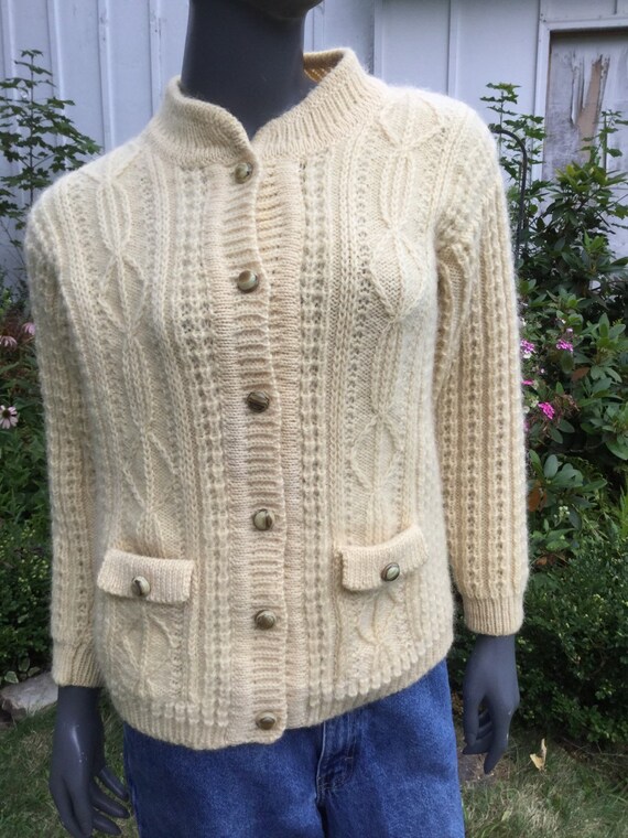 Vintage Irish Wool  Irish Fishermens Sweater Chun… - image 5