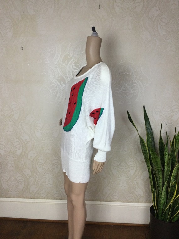 Vintage  90s Watermelon Sweater Dress, Oversize H… - image 7