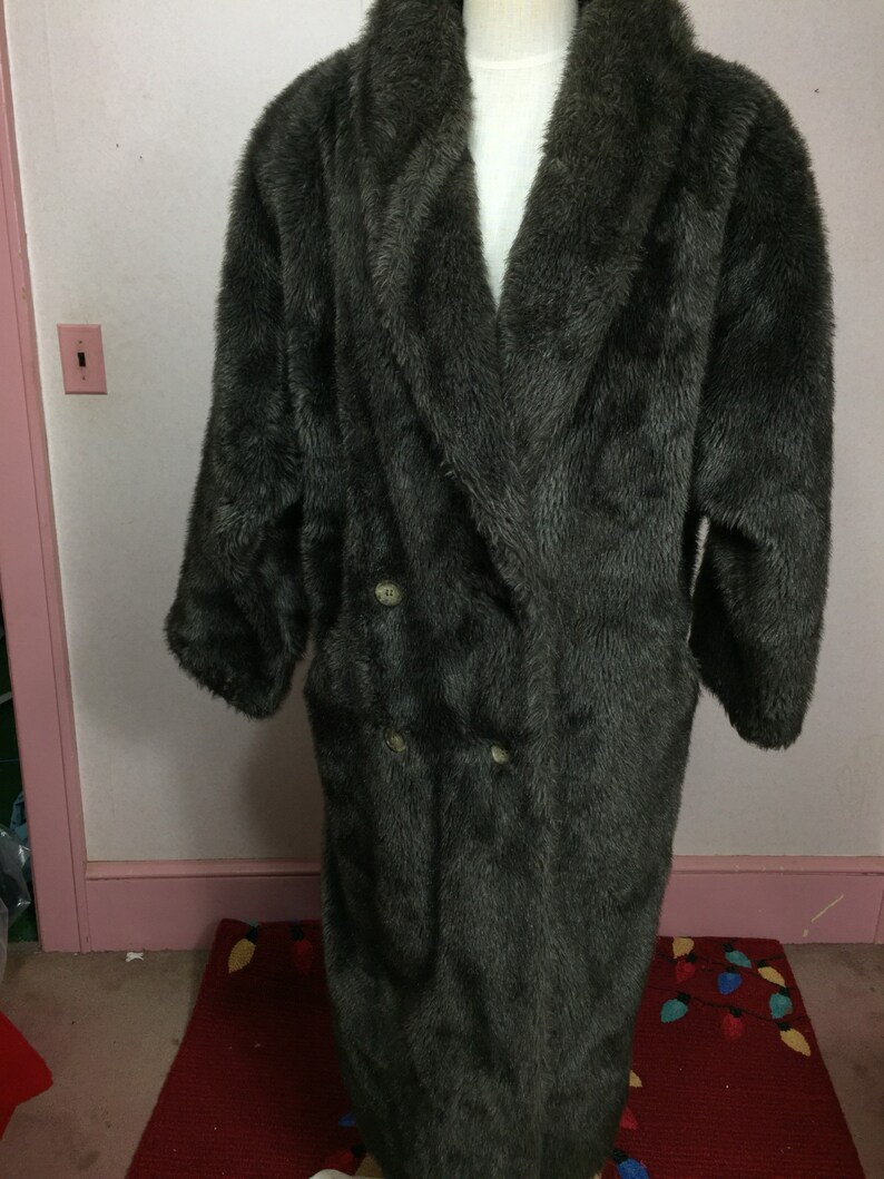 Long faux Fur coat faux Mink Almost Famous Long Winter plush vegan fur Vintage Mink Faux Fur Coat sale