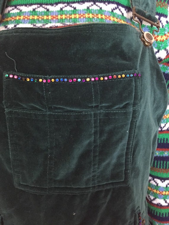 Vintage 90s Overalls , Green bib overalls, Sm , s… - image 10