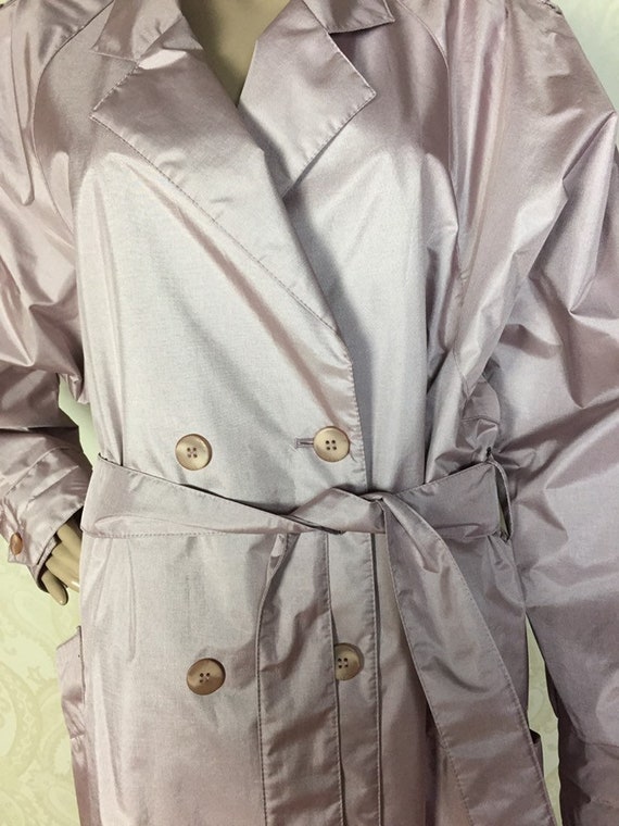 Vintage Metallic Lavender  Trench Coat , Purple I… - image 5