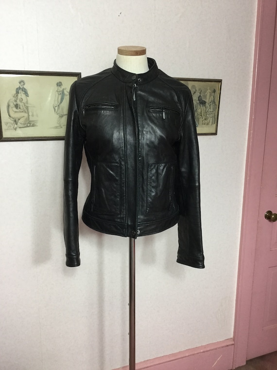 90s Leather bomber jacket