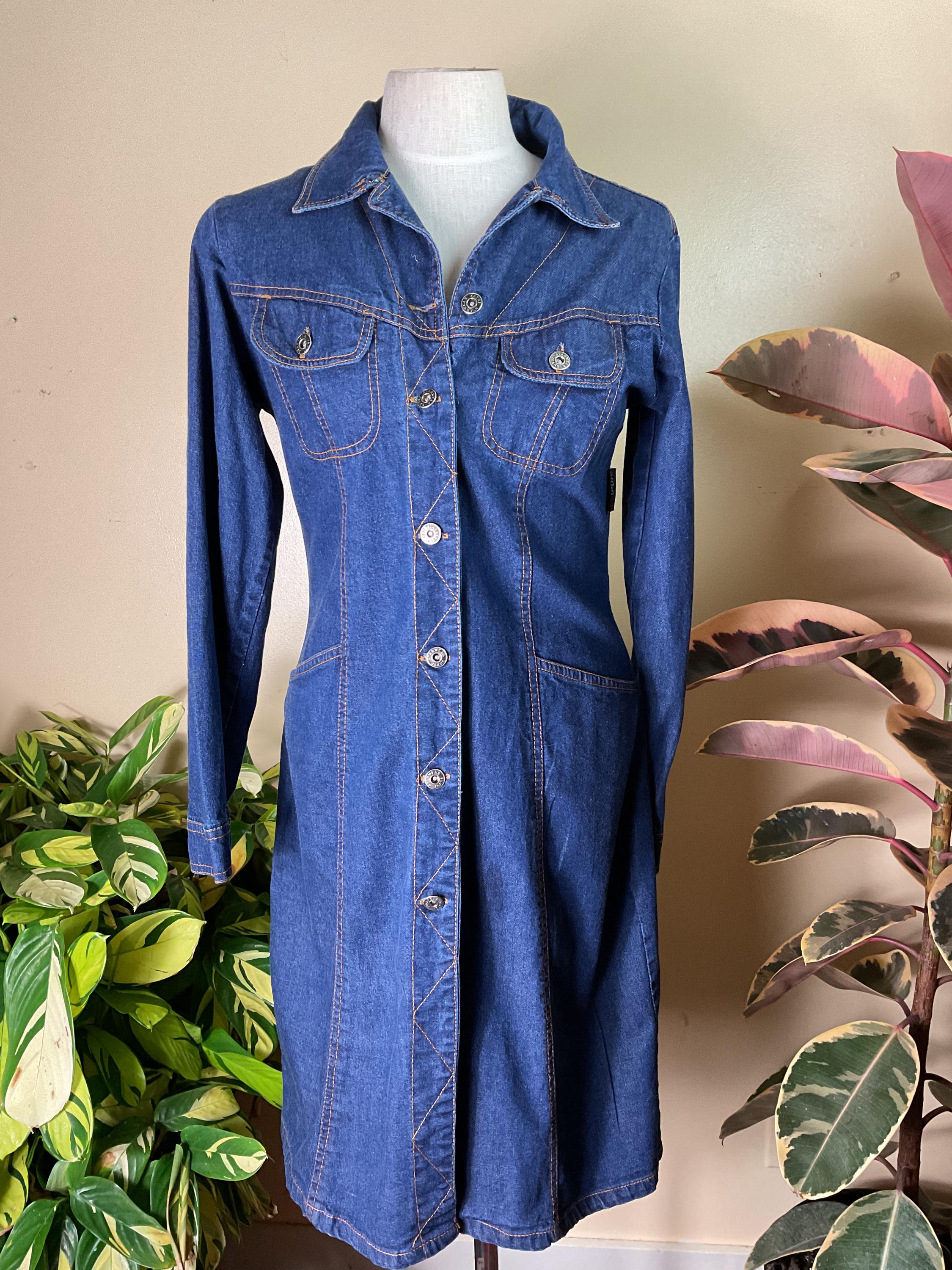 Vintage , Long Blue Jean Dress , Preppy Y2K -, 90s Denim Dress Sm - Etsy Vintage , Long Blue Jean Dress , Preppy Y2K -, 90s Denim Dress Sm - Etsy