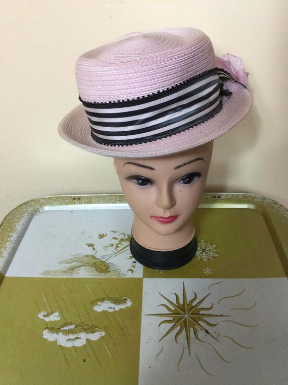 Vintage Rare 50s  Pink Hat ,Frank Olive New York … - image 6