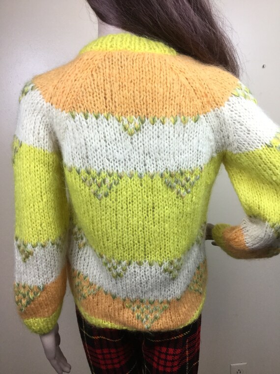 Vintage 50s  Mohair Sweater ITALY  pullover yello… - image 8