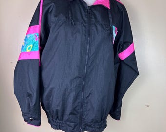 80s windbreaker grunge 90s bomber jacket 1990s reversible