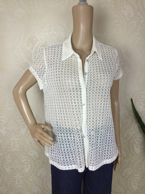 vintage daisy sheer blouse Gem