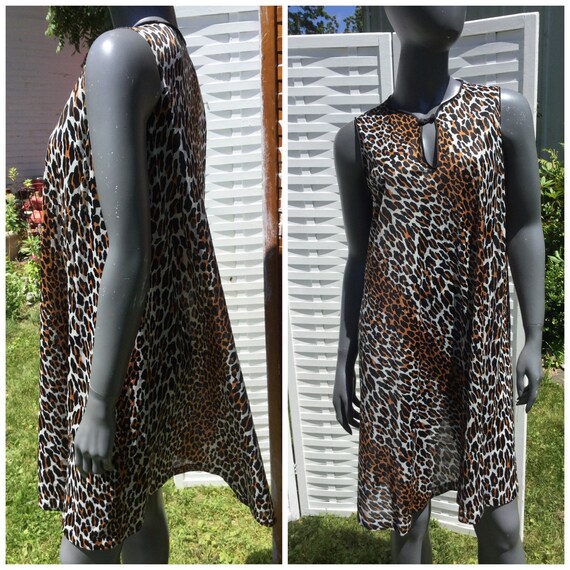 Vintage Vanity Fair Nightgown Leopard 60s lingerie