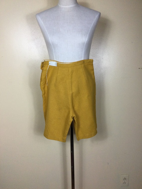 Vintage 50s Rockabilly Bermuda Shorts  mustard Yel