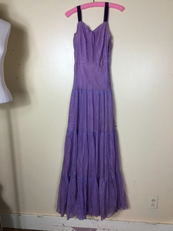 Vintage 50s Lilac prom Dress, Purple Tulle full s… - image 4