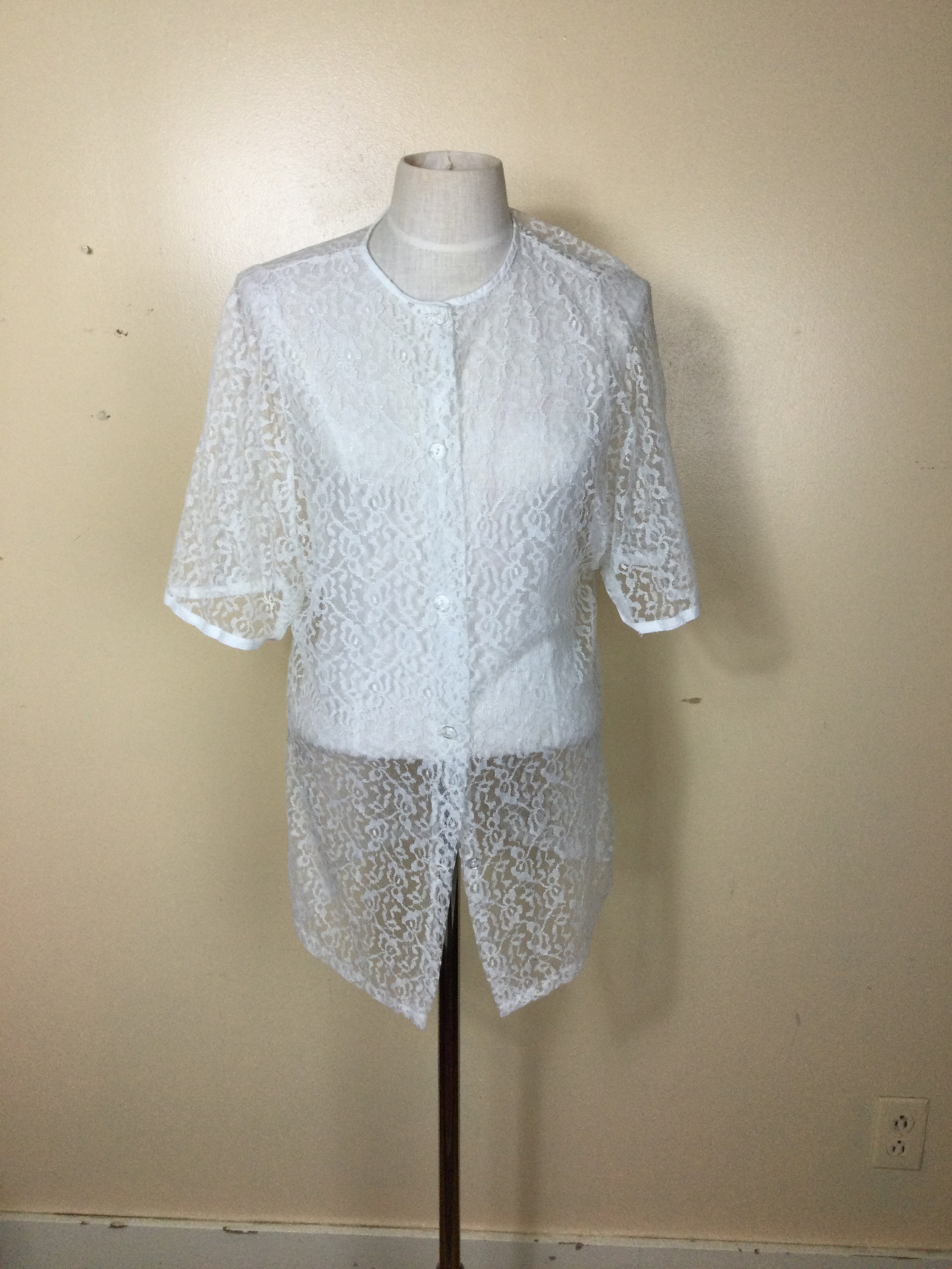 Short Sixty Dress Off White Lace Texture main image 0