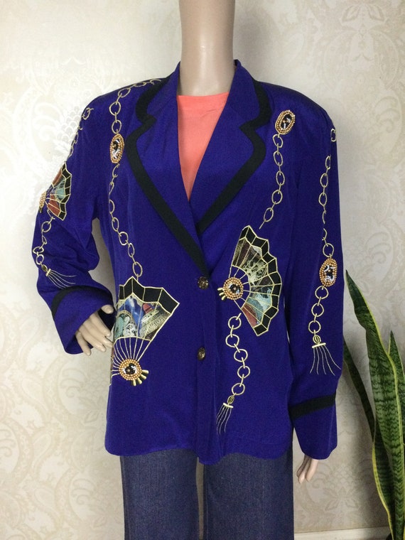 Y2K Appliqué Blazer , Os Purple