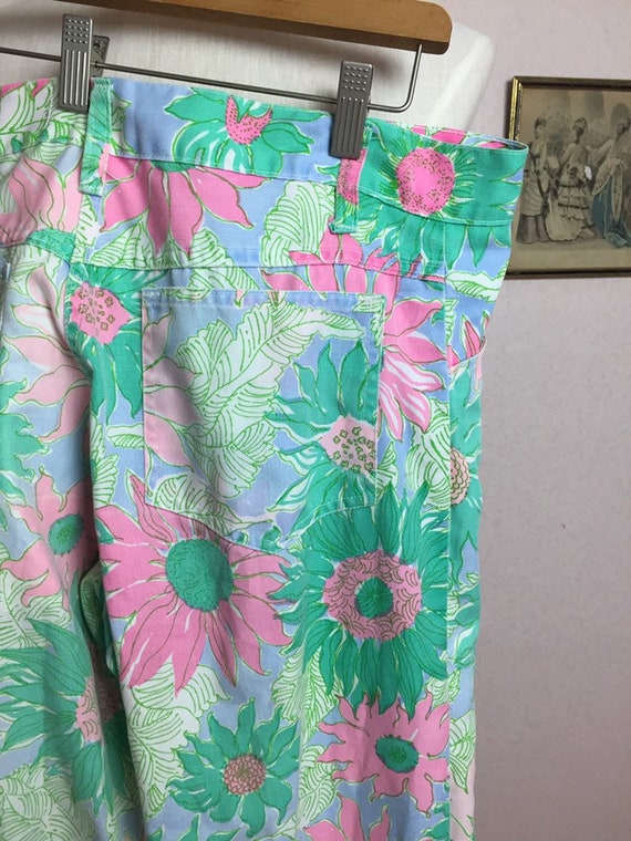 Vintage Lily Pulitzer Floral Jeans , 70s Lily Pul… - image 9